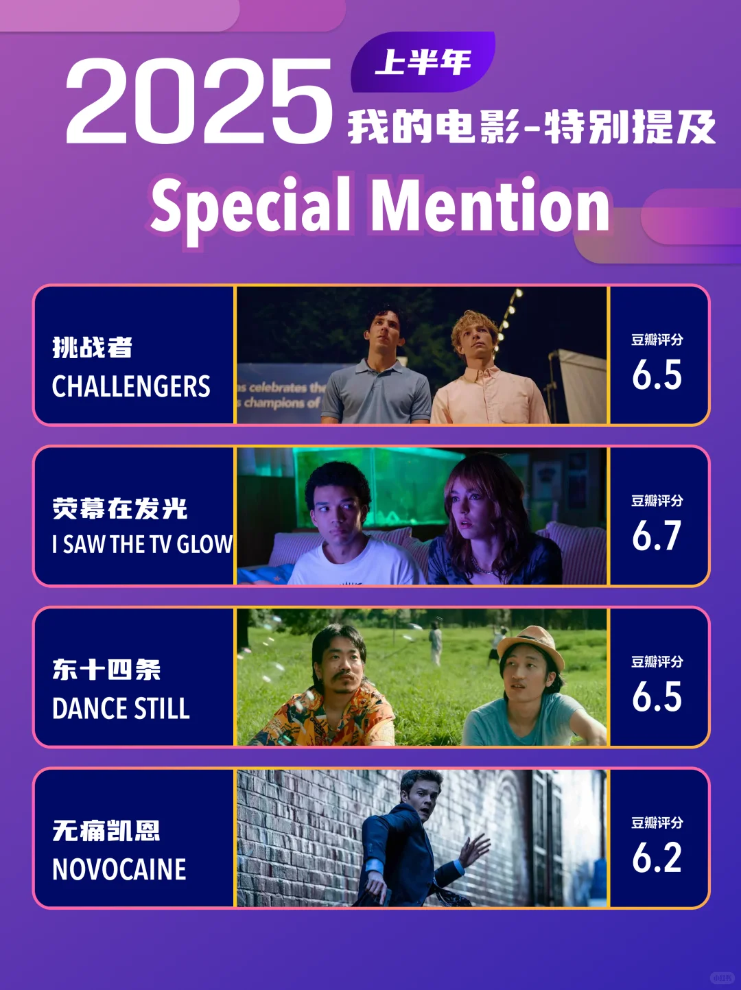 2025年上半年个人观影十佳❤️