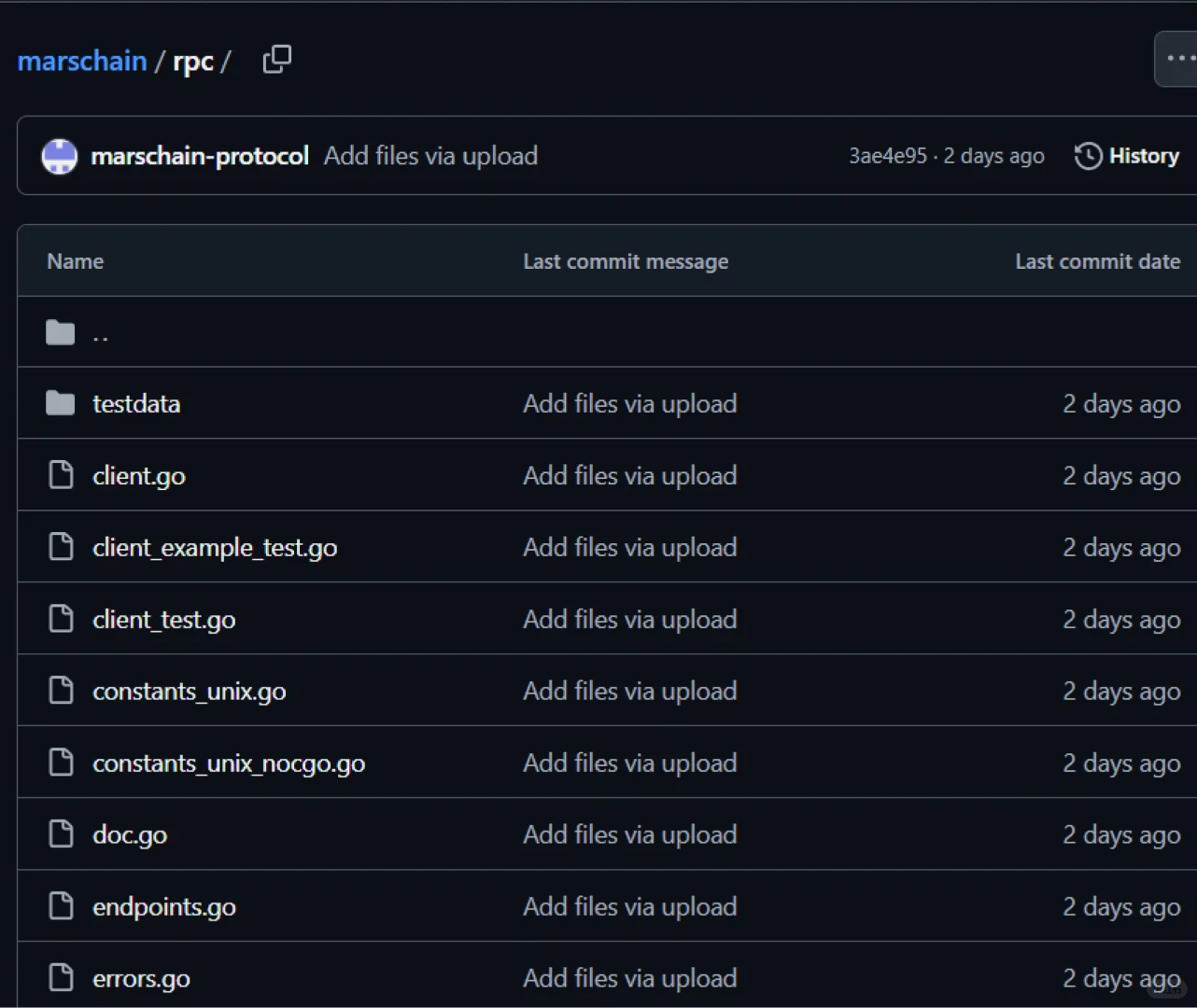 Marschain 测试代码陆续更新