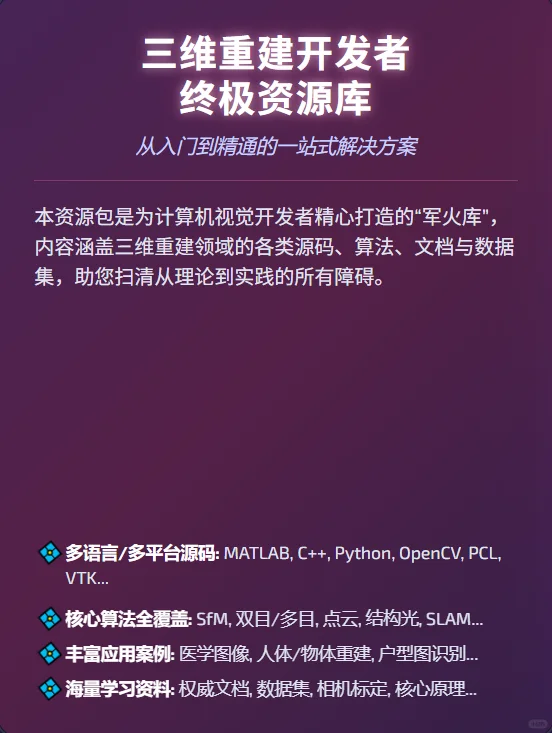 🤯3D重建开发者福音！从入门到大神，源码