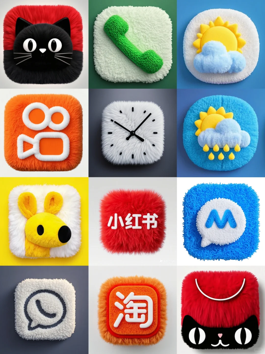 第二弹~毛绒图标控看过来！设计甜到心🥰