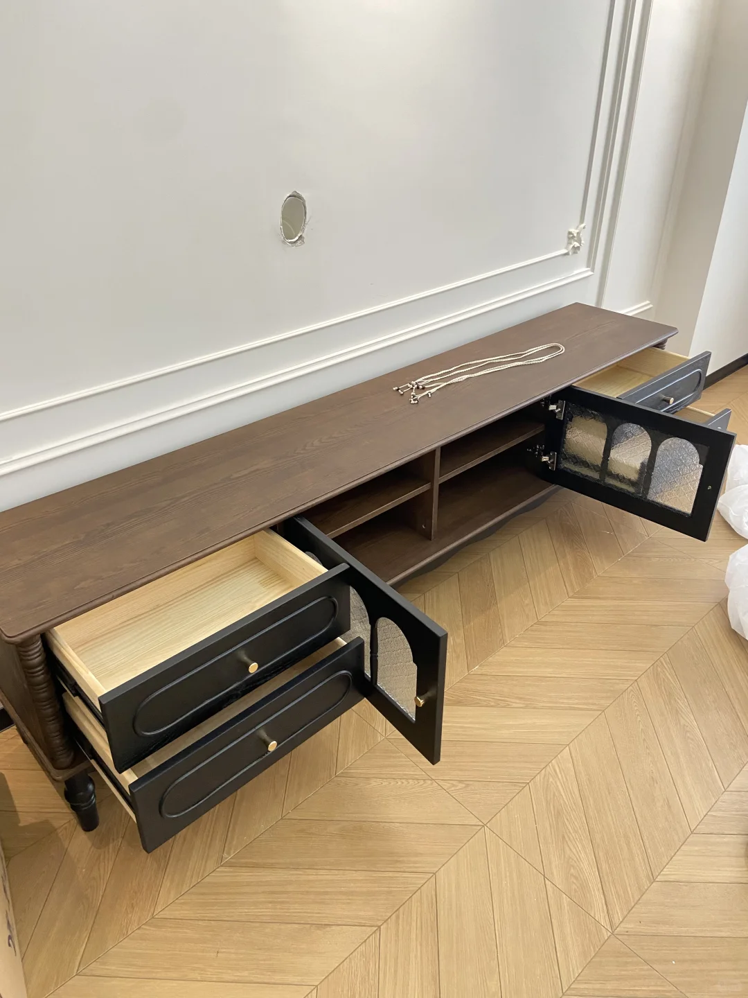 法式复古｜💰1k➕电视柜安装完成✅（附尺寸图）