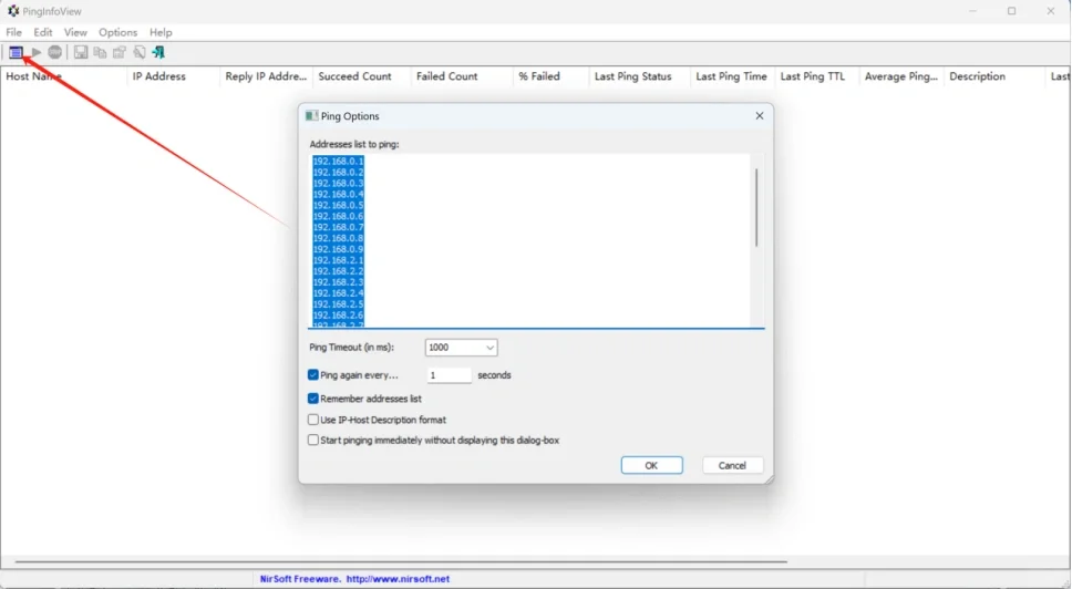 推荐一款批量Ping测试工具-PingInfoView