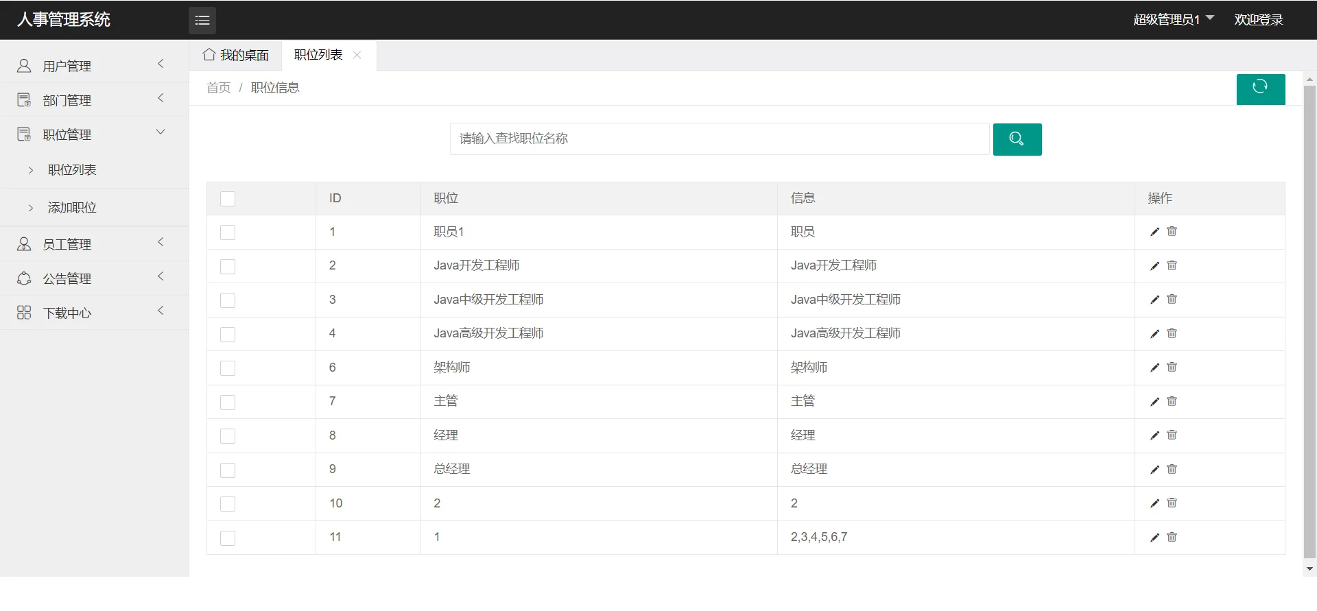 13人事管理系统风格2 源码+文档+部署