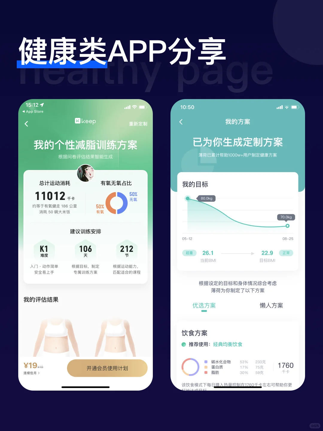 APP健康类页面分享