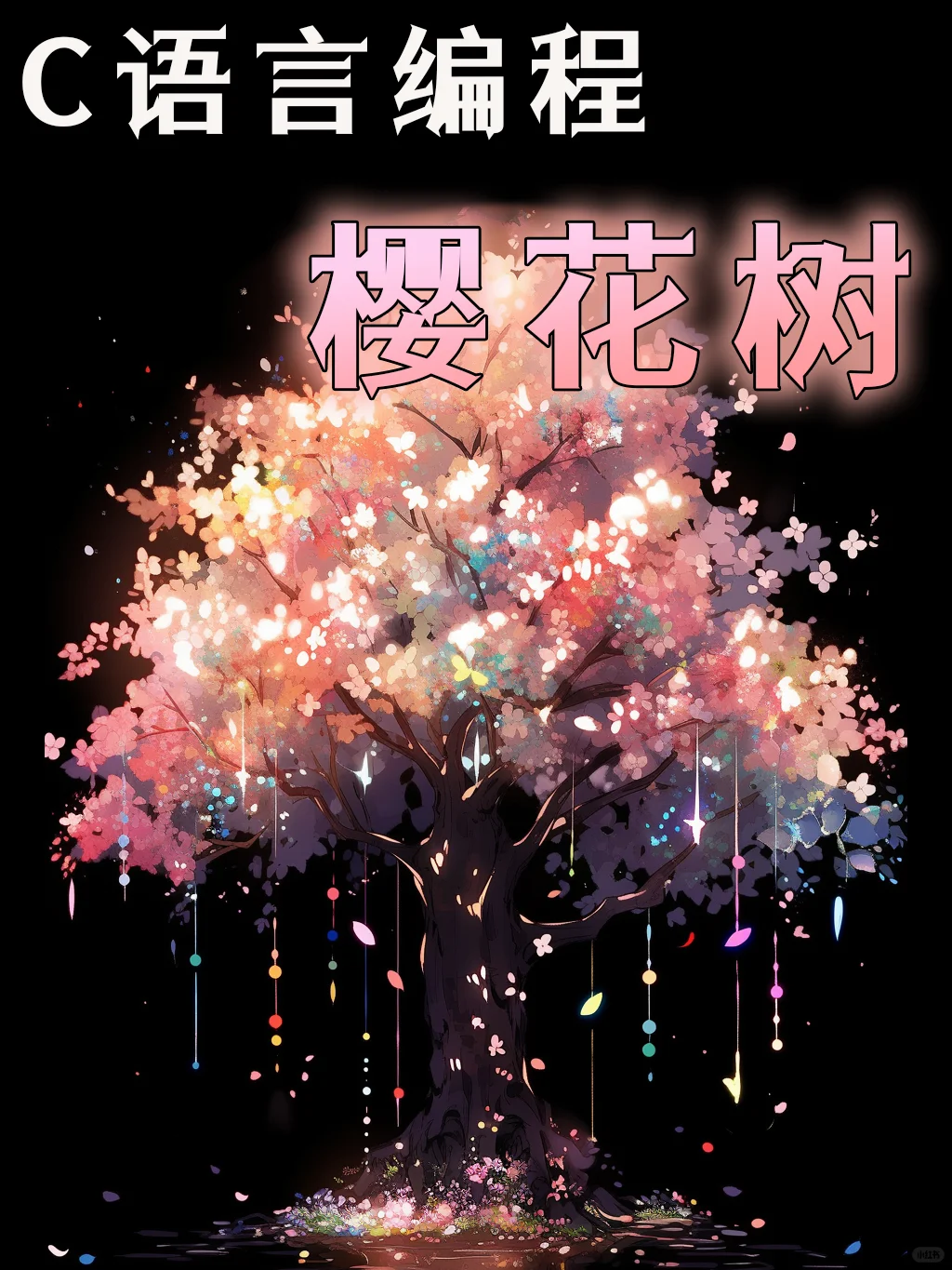 用C语言绘制一颗樱花树！源码分享～