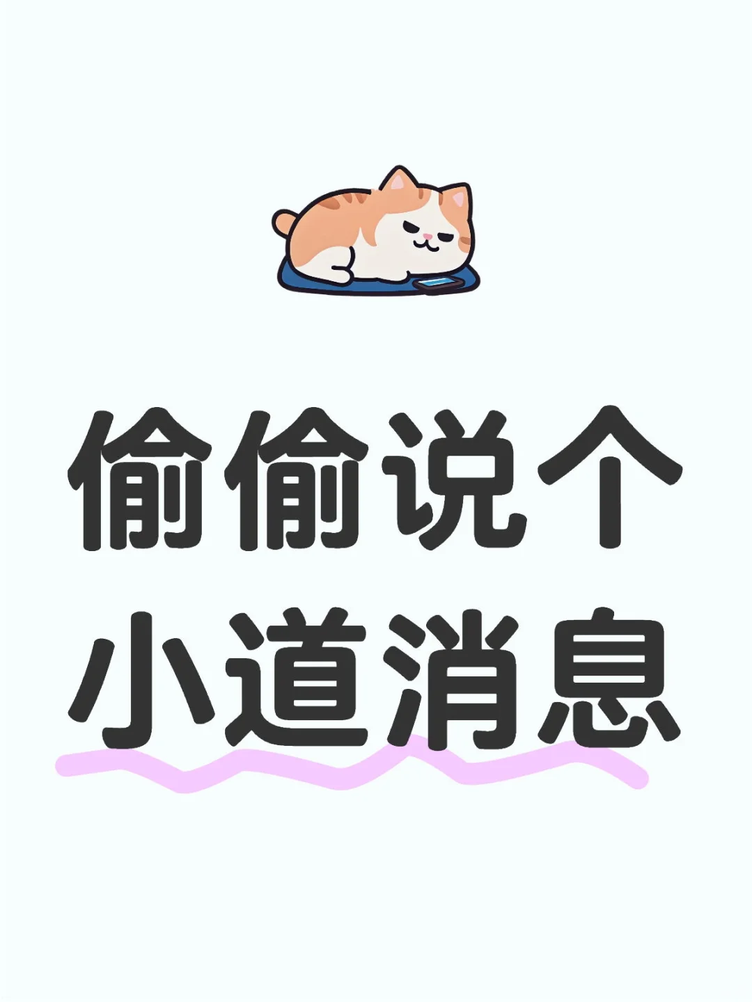 偷偷说个小道消息