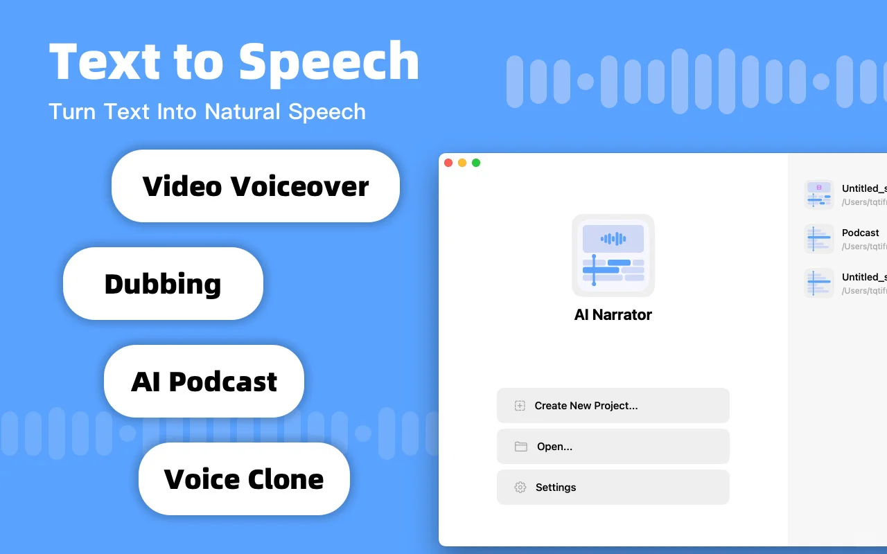AI Narrator：Mac上的视频配音，AI 口播