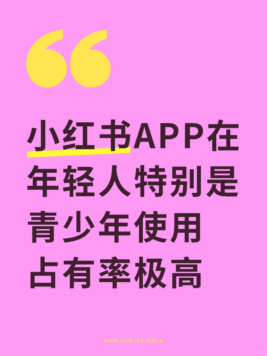 小红书APP在年轻人特别是青少年使用占有率