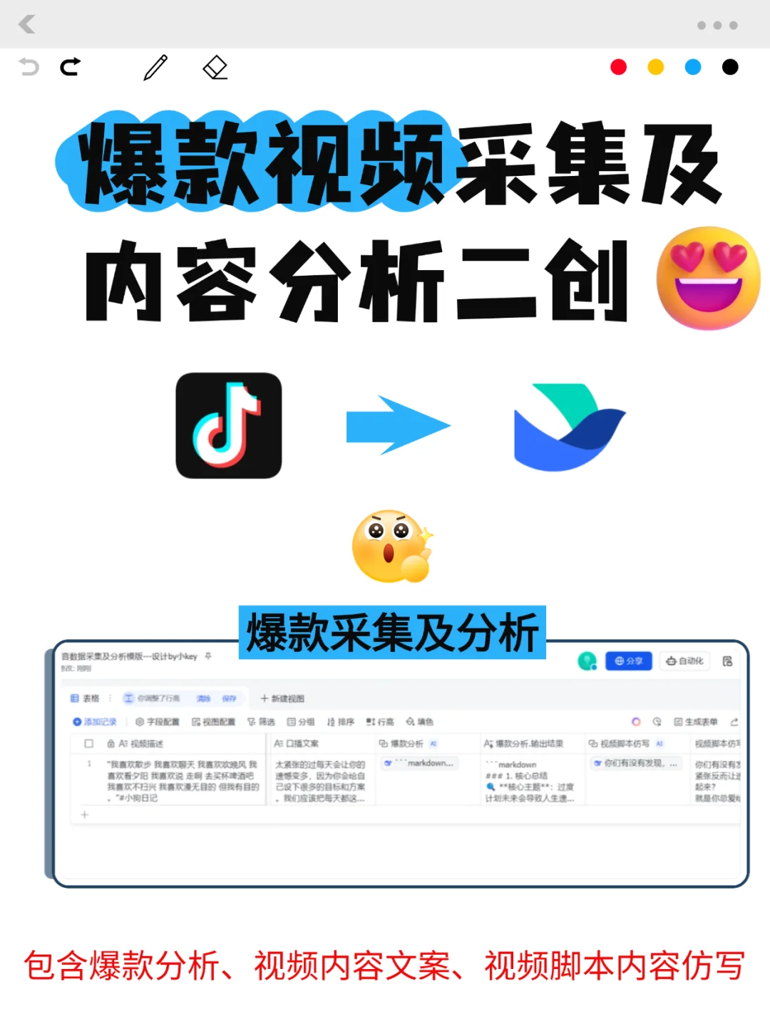 用coze实现一键采集并分析二创抖音爆款视频