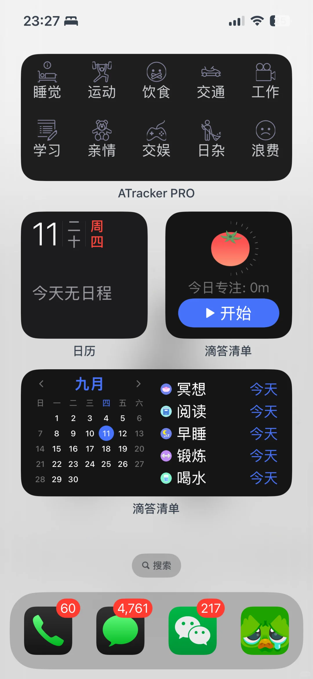 iOS 毛玻璃系统 桌面排版 小组件 app整理