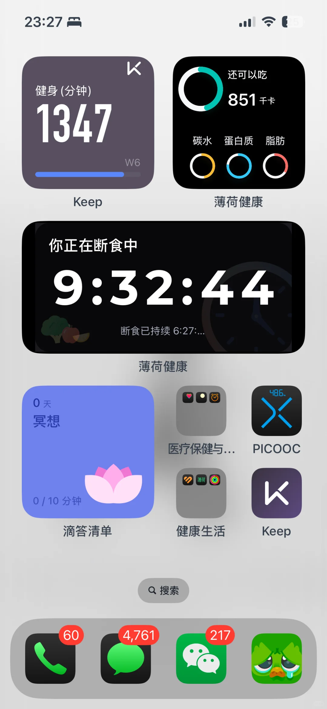 iOS 毛玻璃系统 桌面排版 小组件 app整理