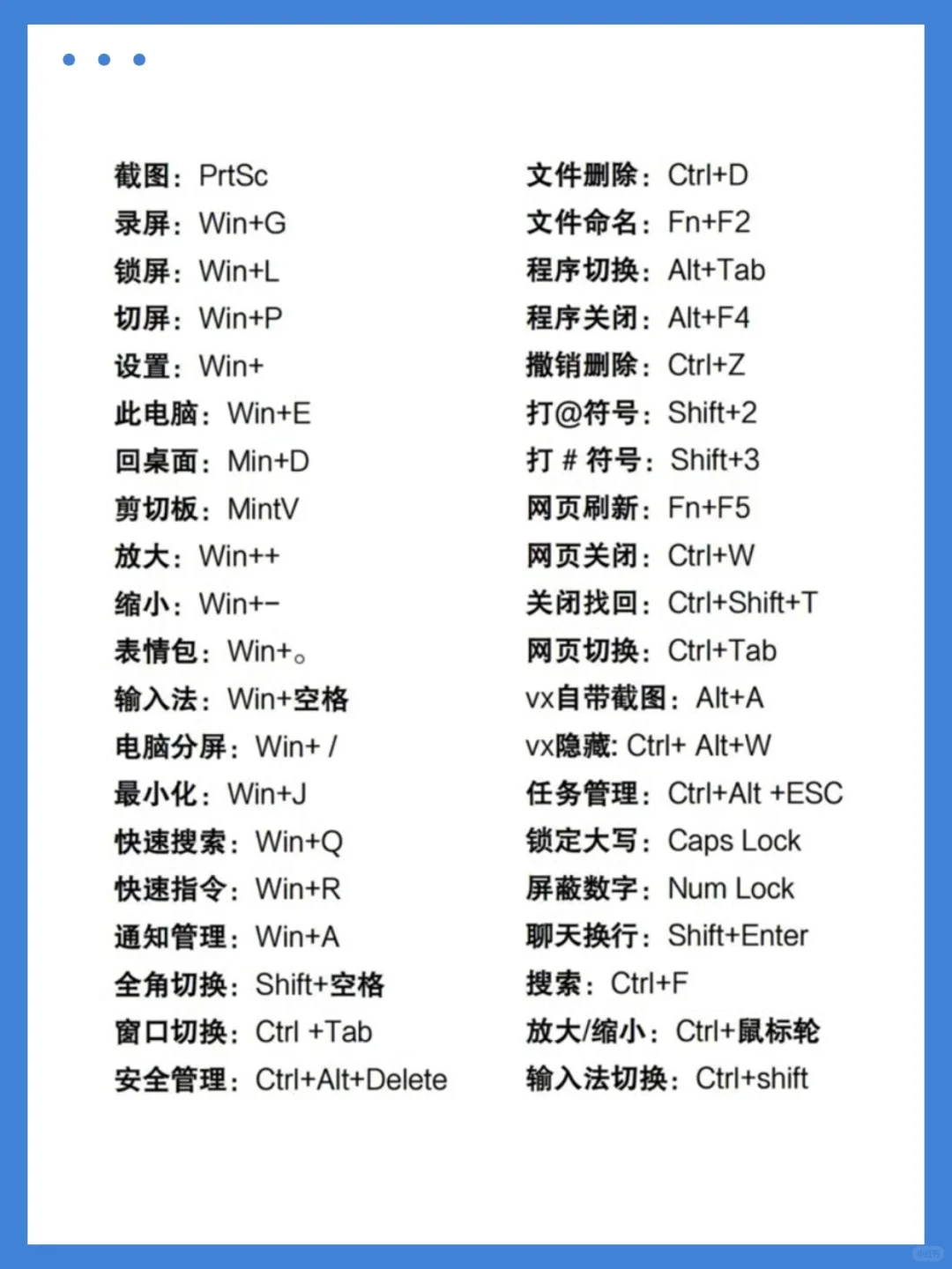 电脑快捷键使用大全，工作效率直线上升