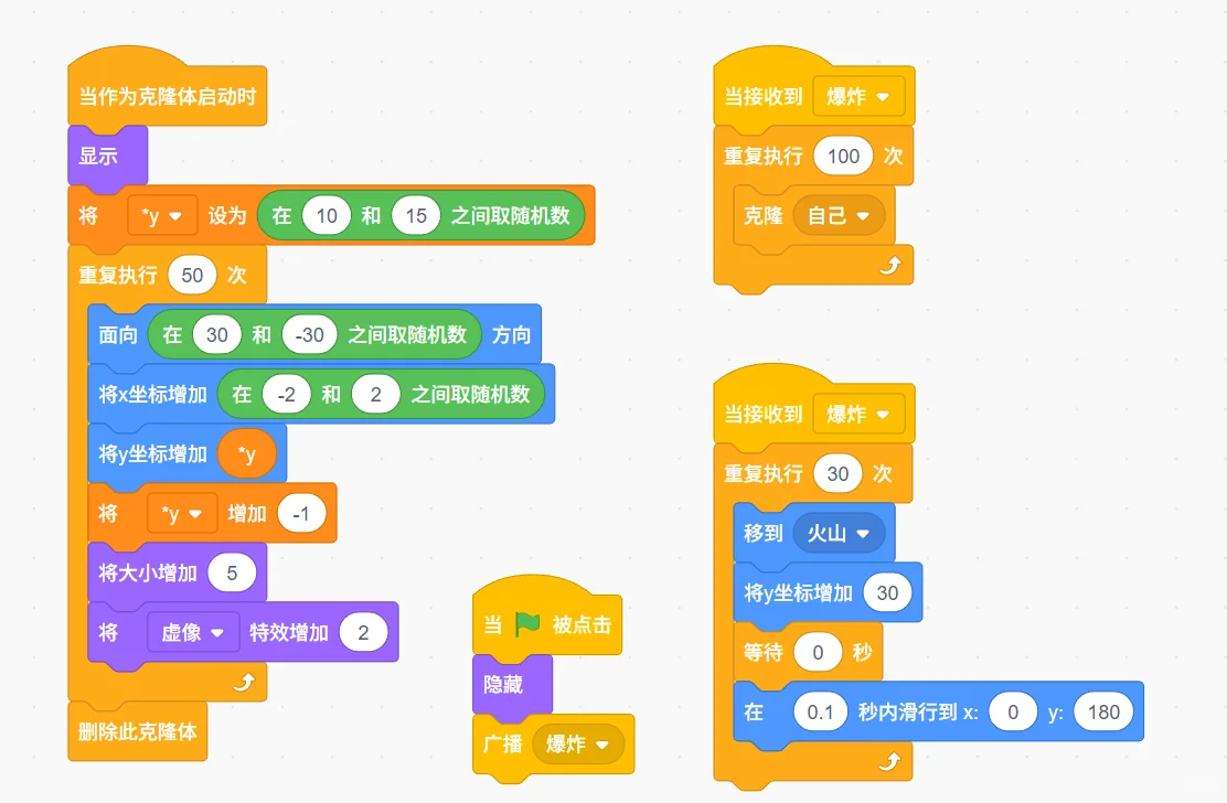 用scratch制作火山喷发特效(附程序源码)