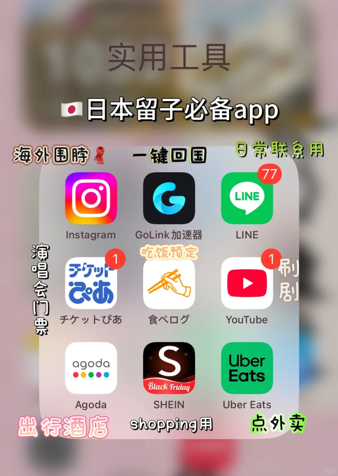 日本留子都用些什么app呢
