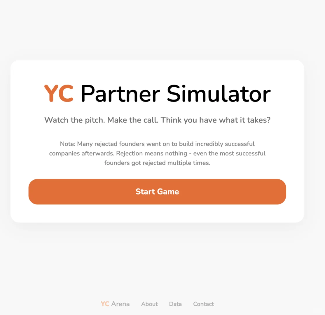 建议所有人都来玩这个假扮YC投资人的游戏🤣