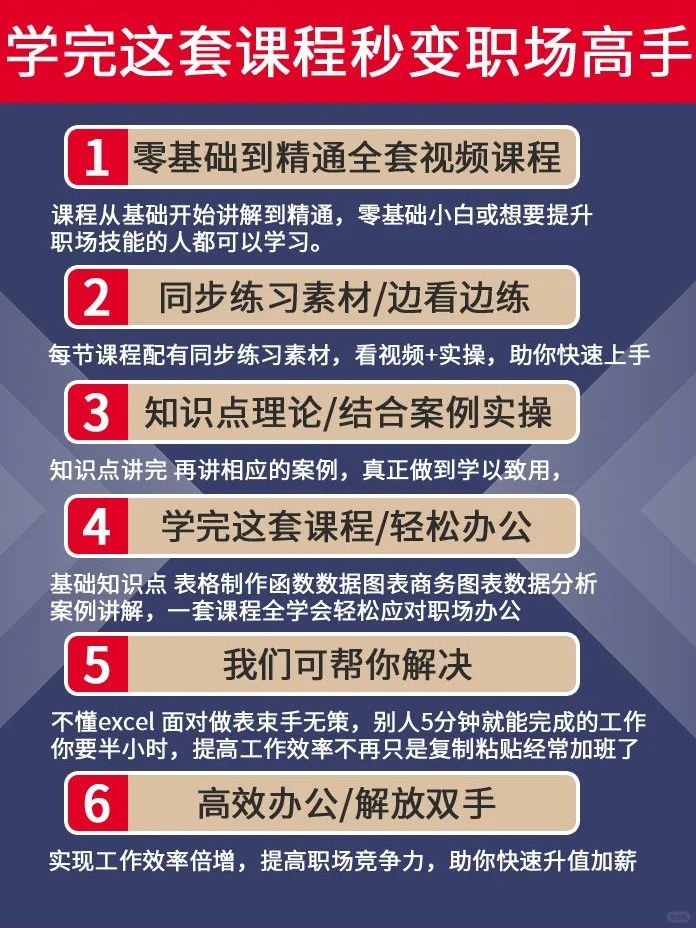 拒绝摆烂|零基础学会office三大软件课程