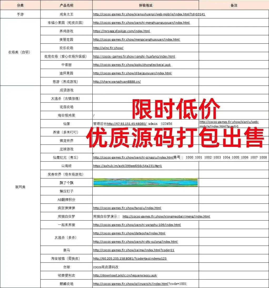 百款成品游戏源码