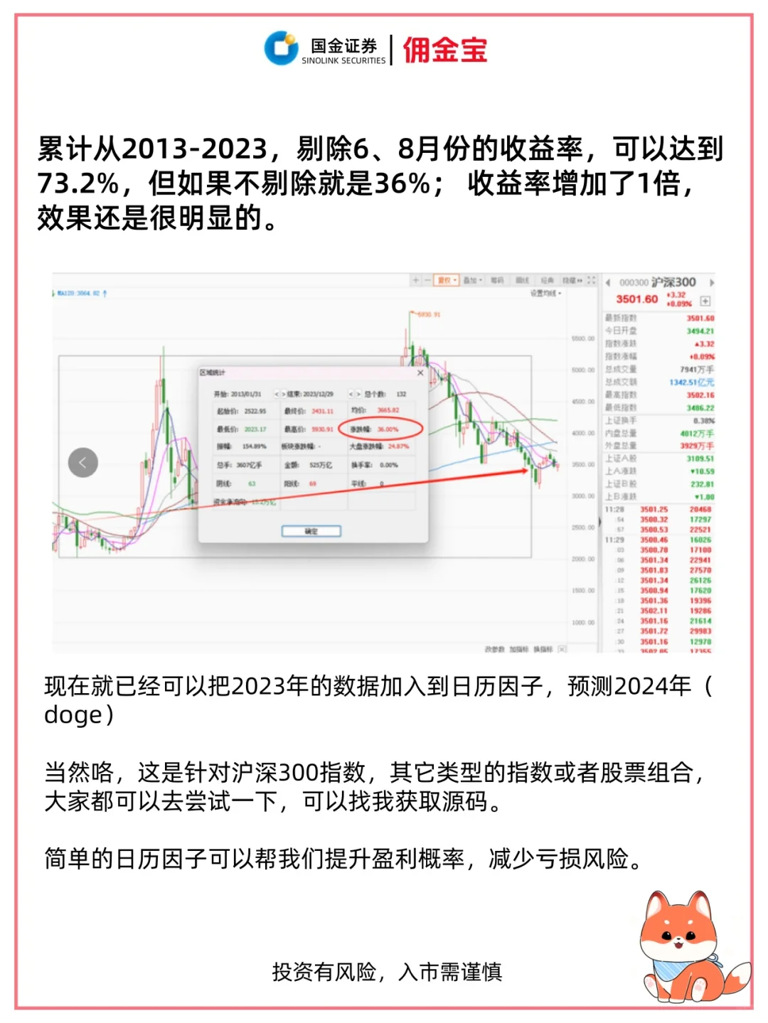 量化软件--日历因子（可源码）