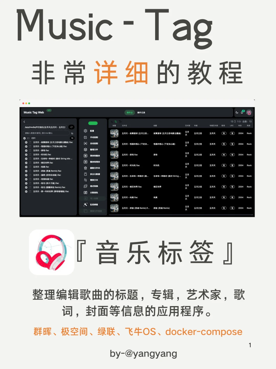 NAS保姆级music tag 音乐标签安装教程