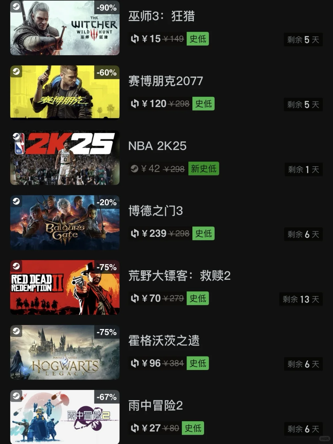 5月20日｜steam今日史低游戏推荐！
