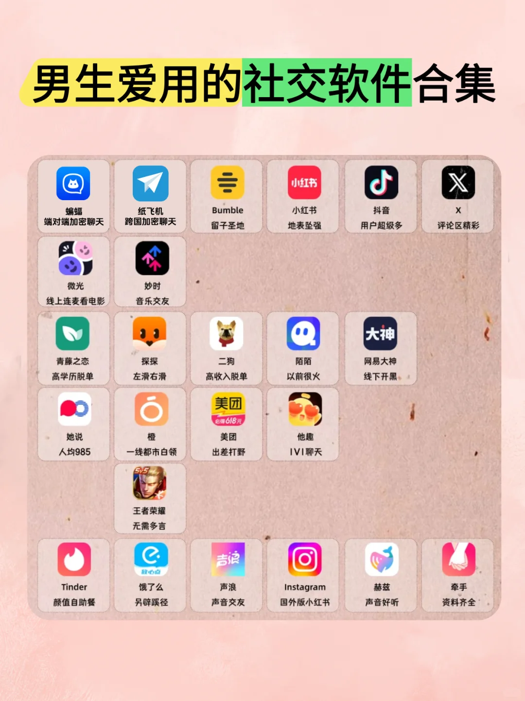 男生爱用的社交软件合集
