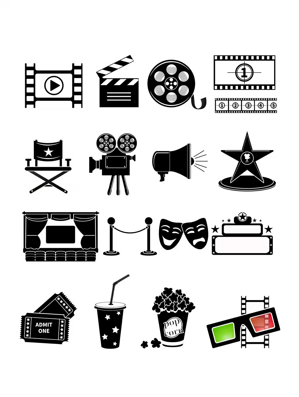 🎬电影胶片放映机矢量素材分享~