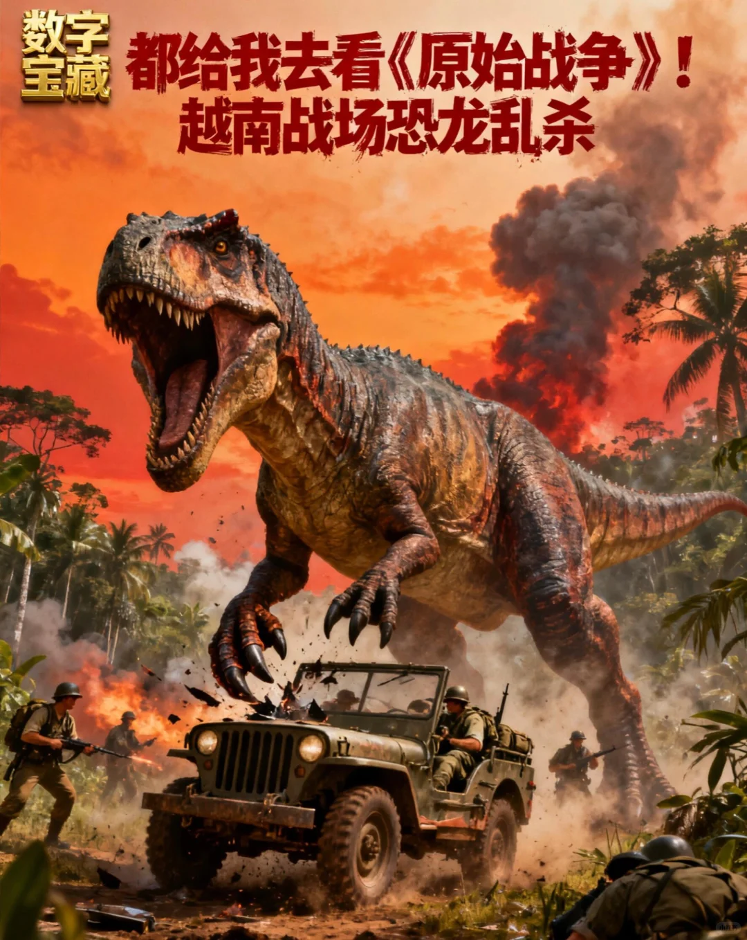 《原始战争》狠狠拿捏!越战撞上恐龙!