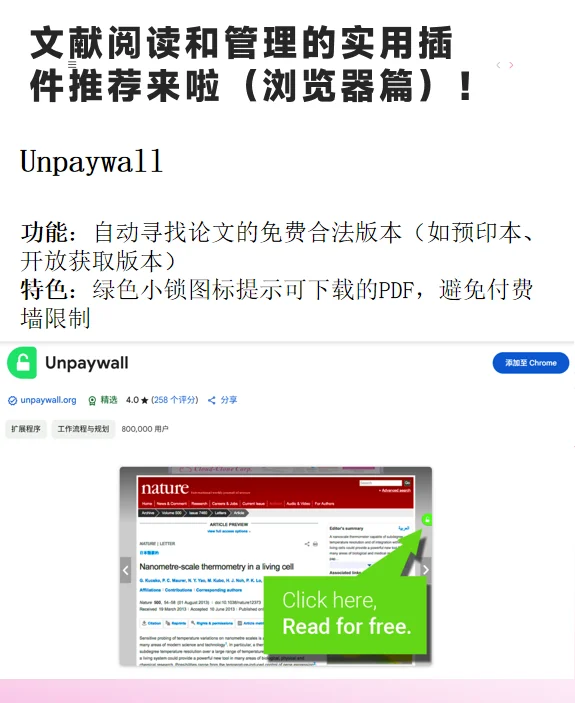 文献阅读和管理的实用插件推荐！