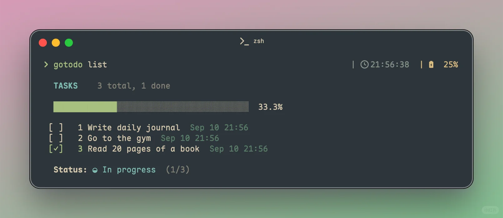 我用go语言实现的小todo app