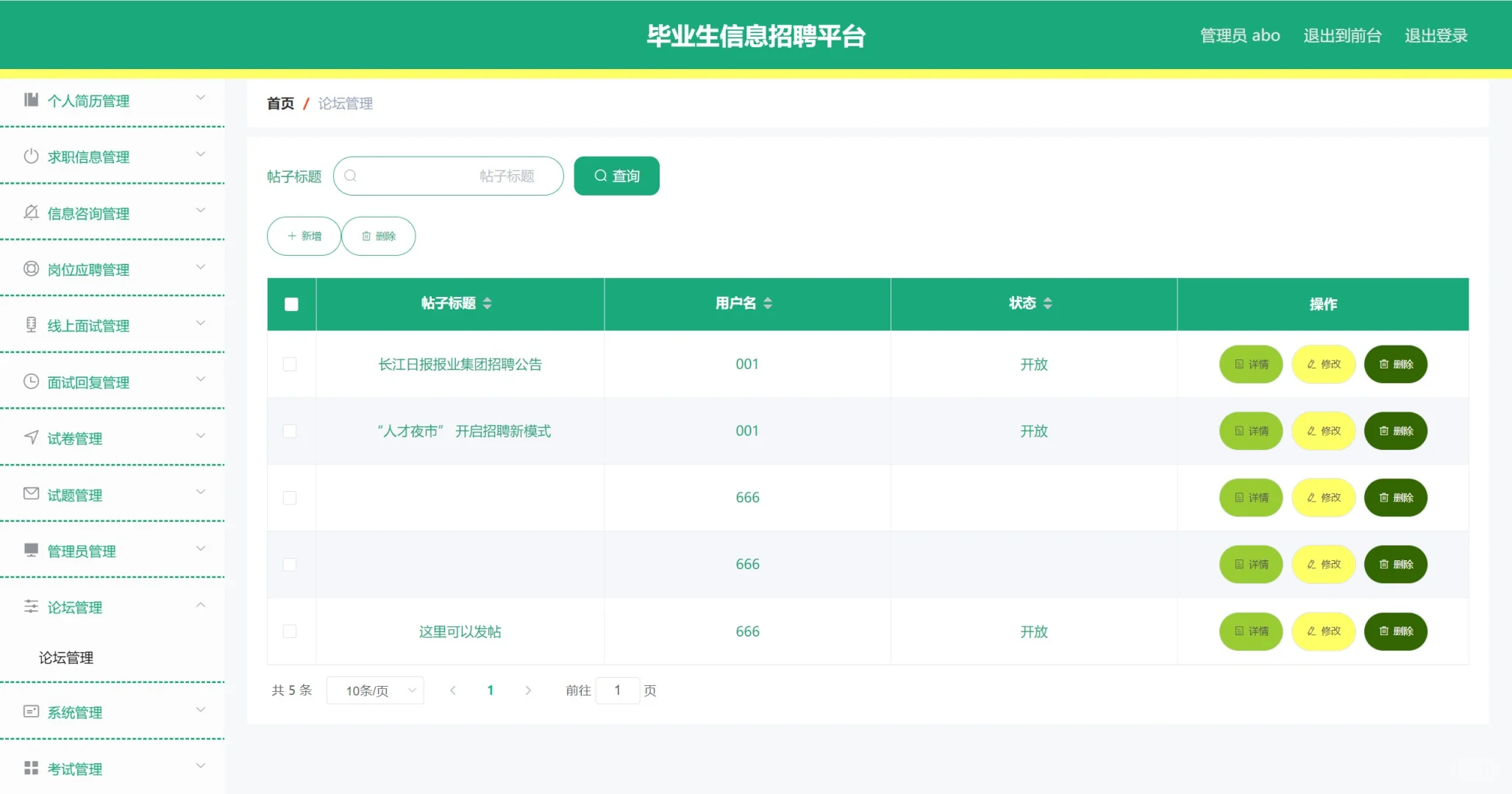 基于SpringBoot的毕业生信息招聘平台