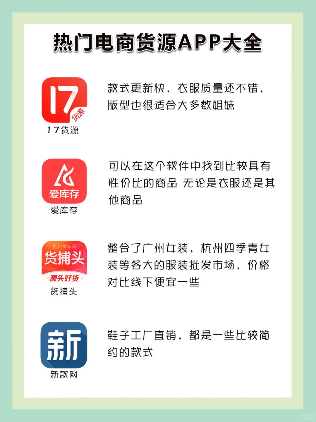 热门电商货源APP大全