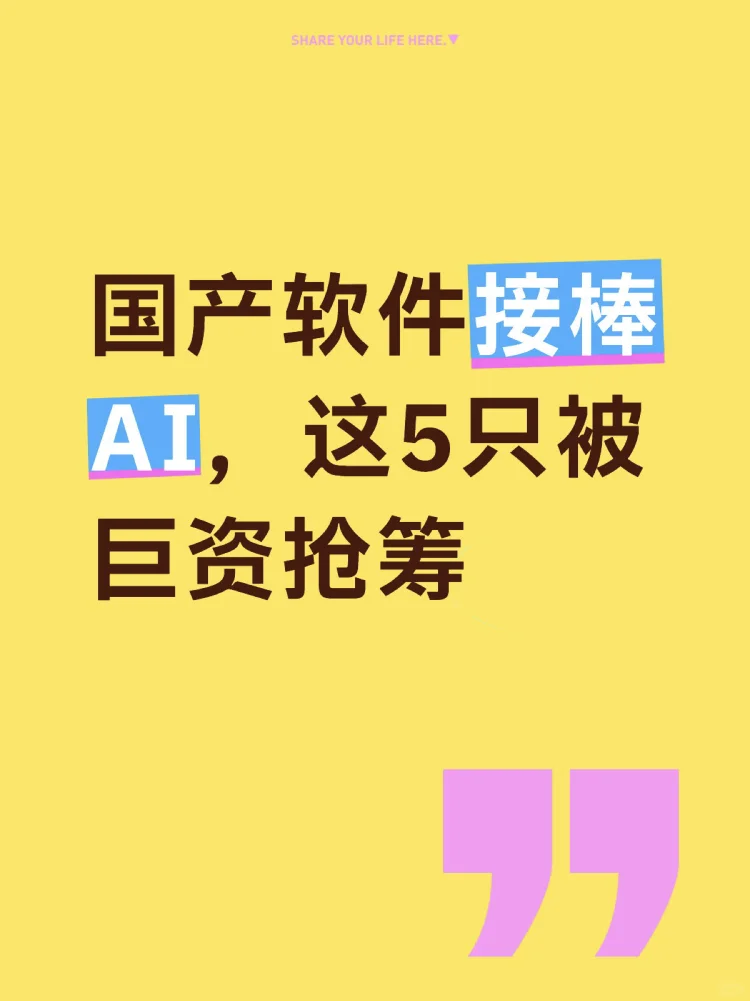 国产软件接棒AI，这5只被巨资抢筹