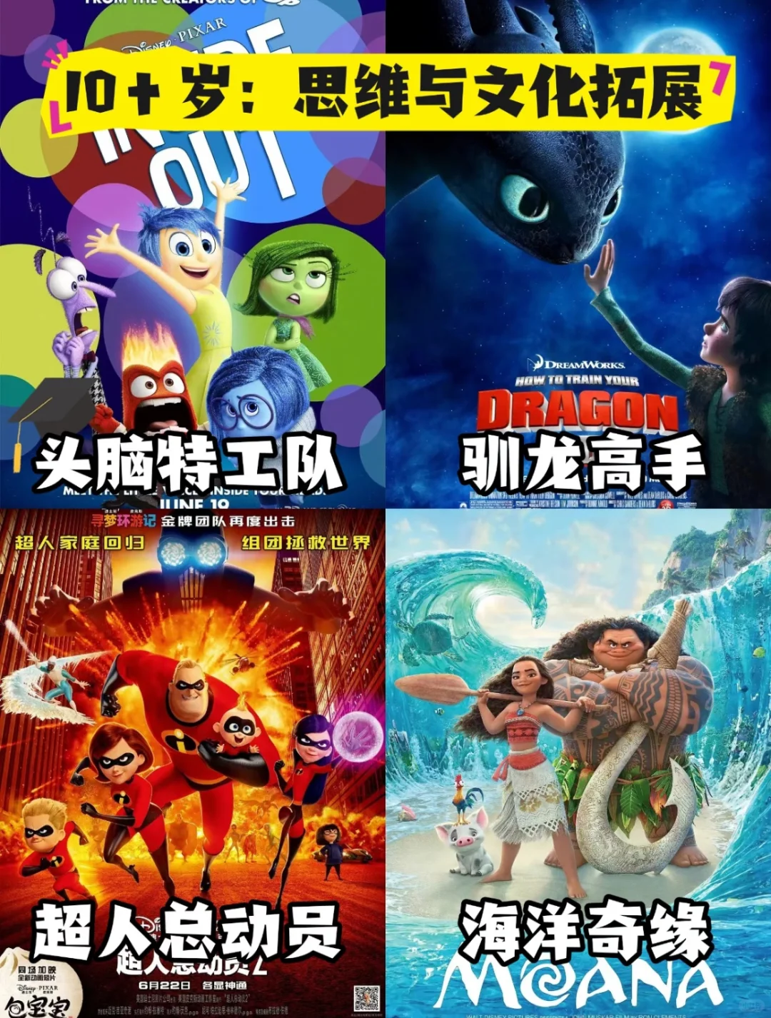 500部超好看的动画电影，宝贝成长过程必看