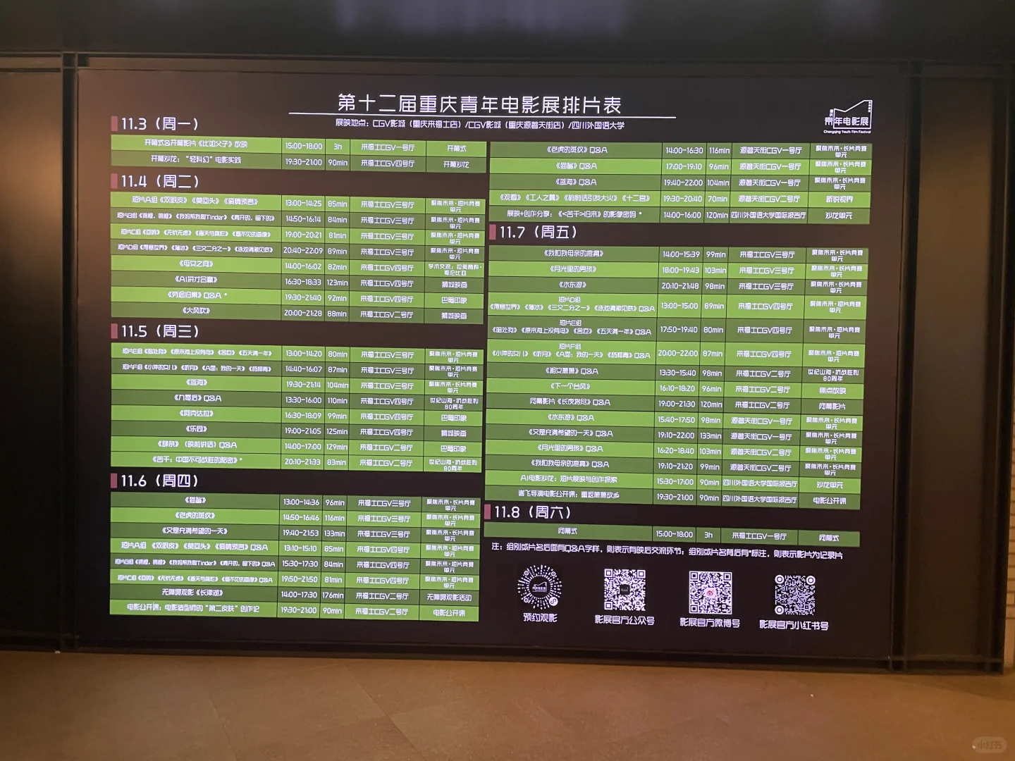 重庆青年电影展结束啦～