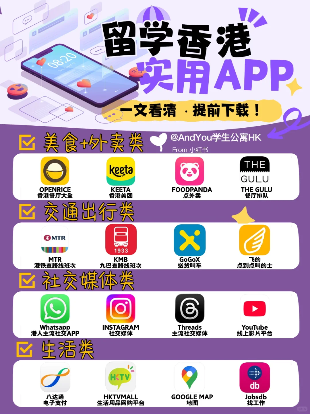 香港留学必备APP🇭🇰｜私藏合集！新生速码🌟