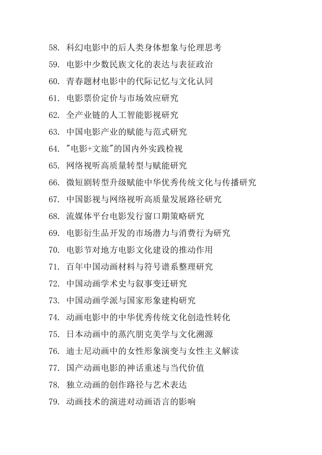 2026电影学专业毕业论文选题参考来啦！