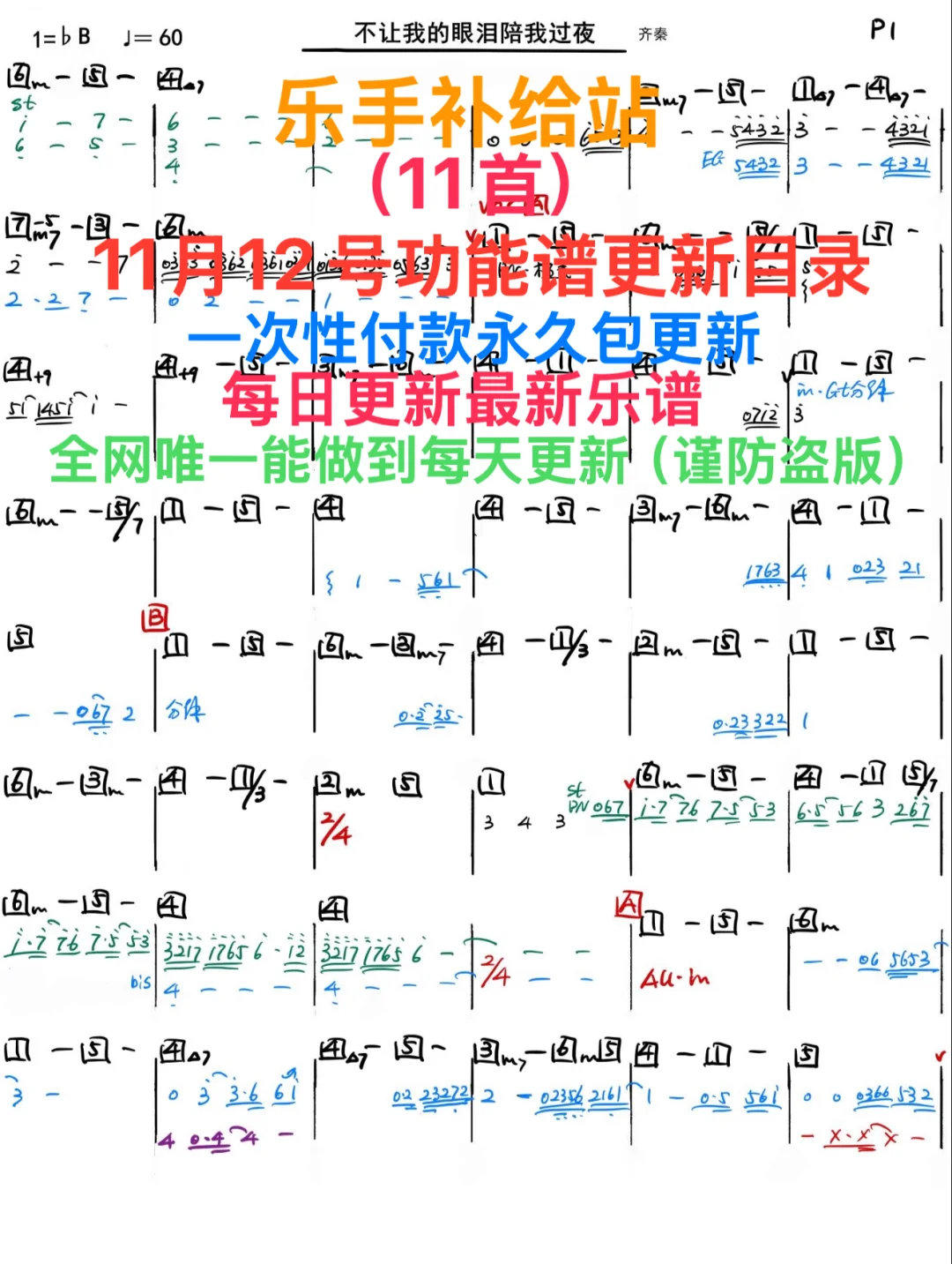 酒吧看谱软件11月12号功能譜更新目录总结（1