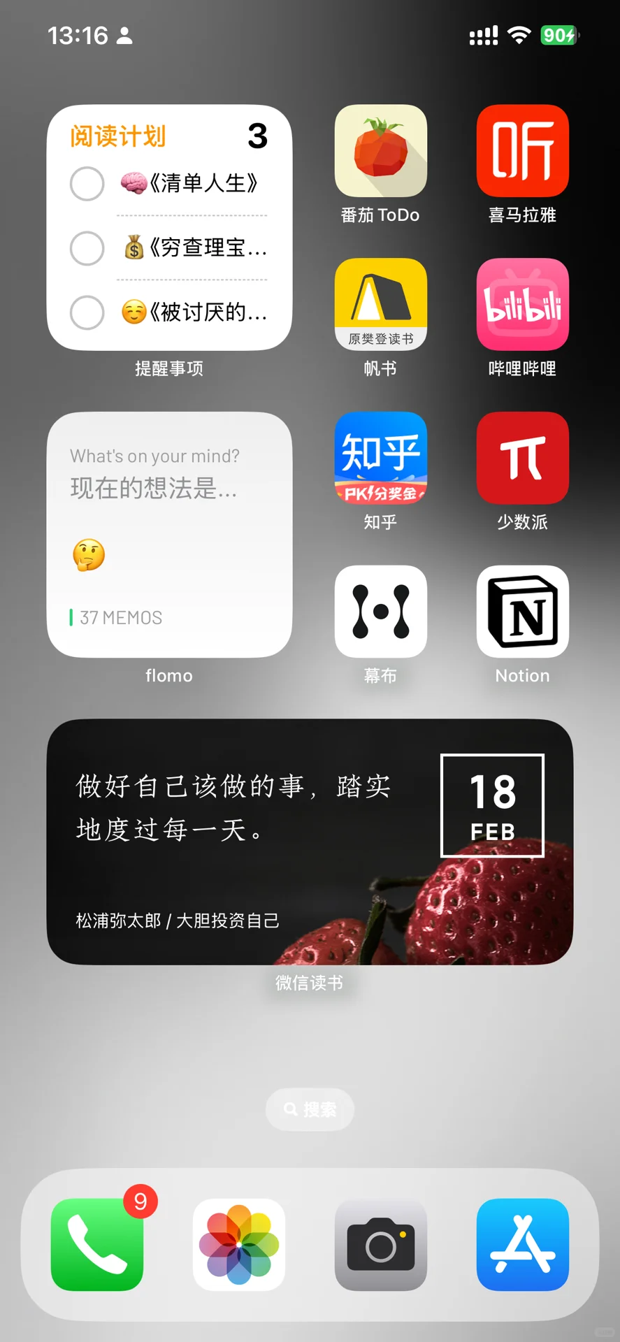 当我开始自律 手机桌面be like…