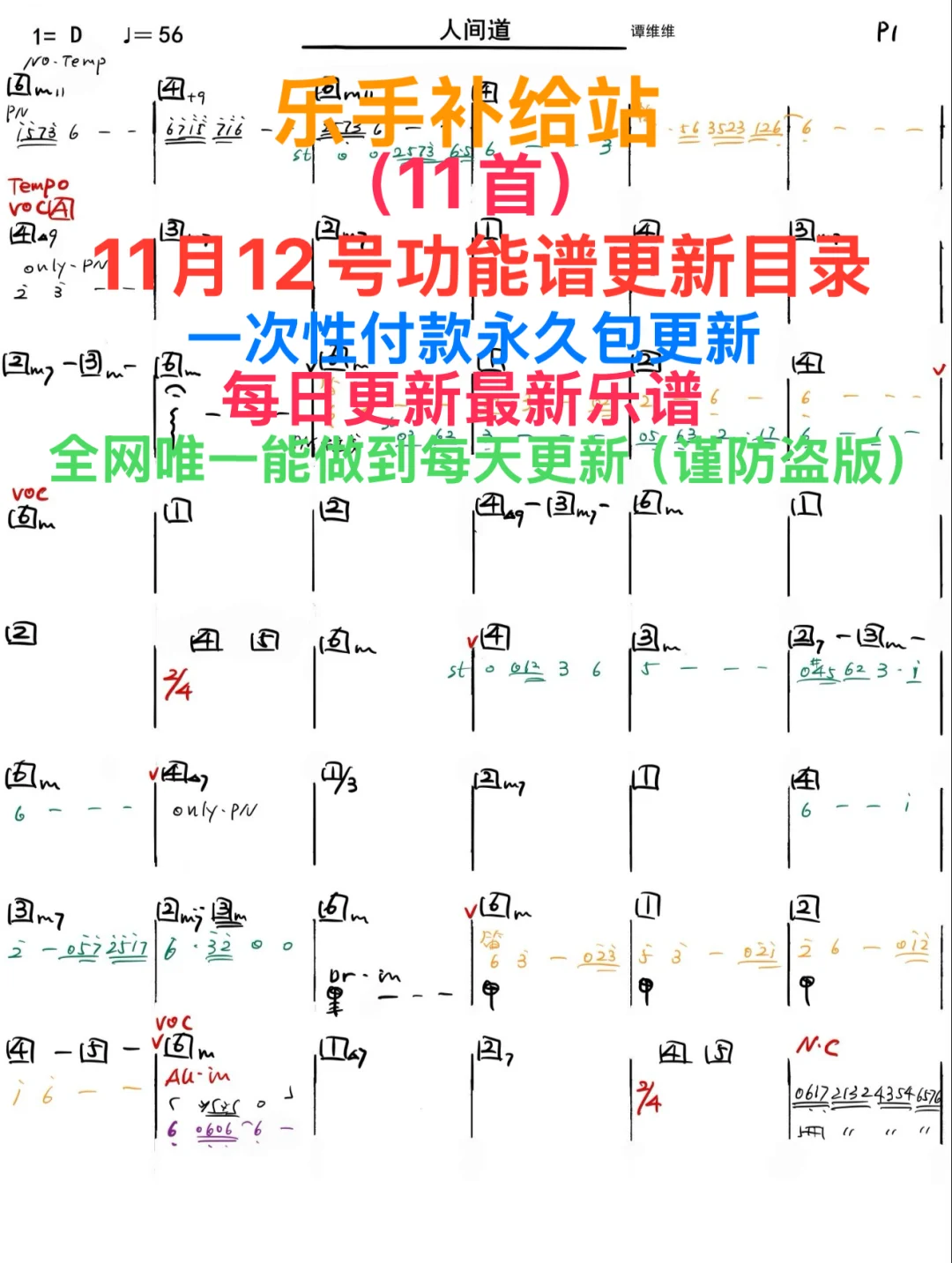 酒吧看谱软件11月12号功能譜更新目录总结（1