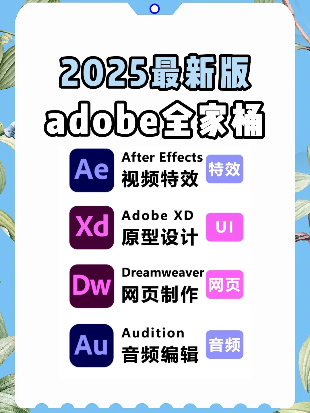 【Adobe全家桶2025】宝藏设计师软件！