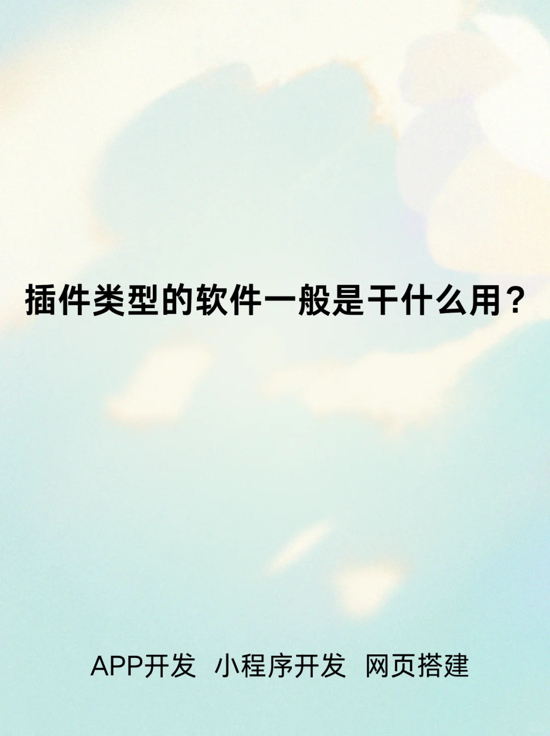 插件类型的软件一般是干什么用？