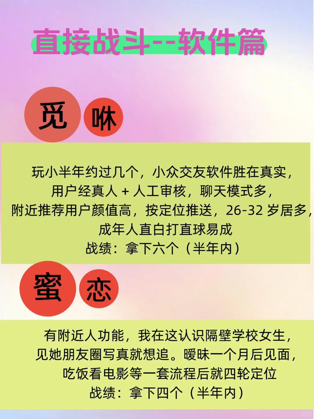 有哪些不闲聊直接约会的实战软件呢？