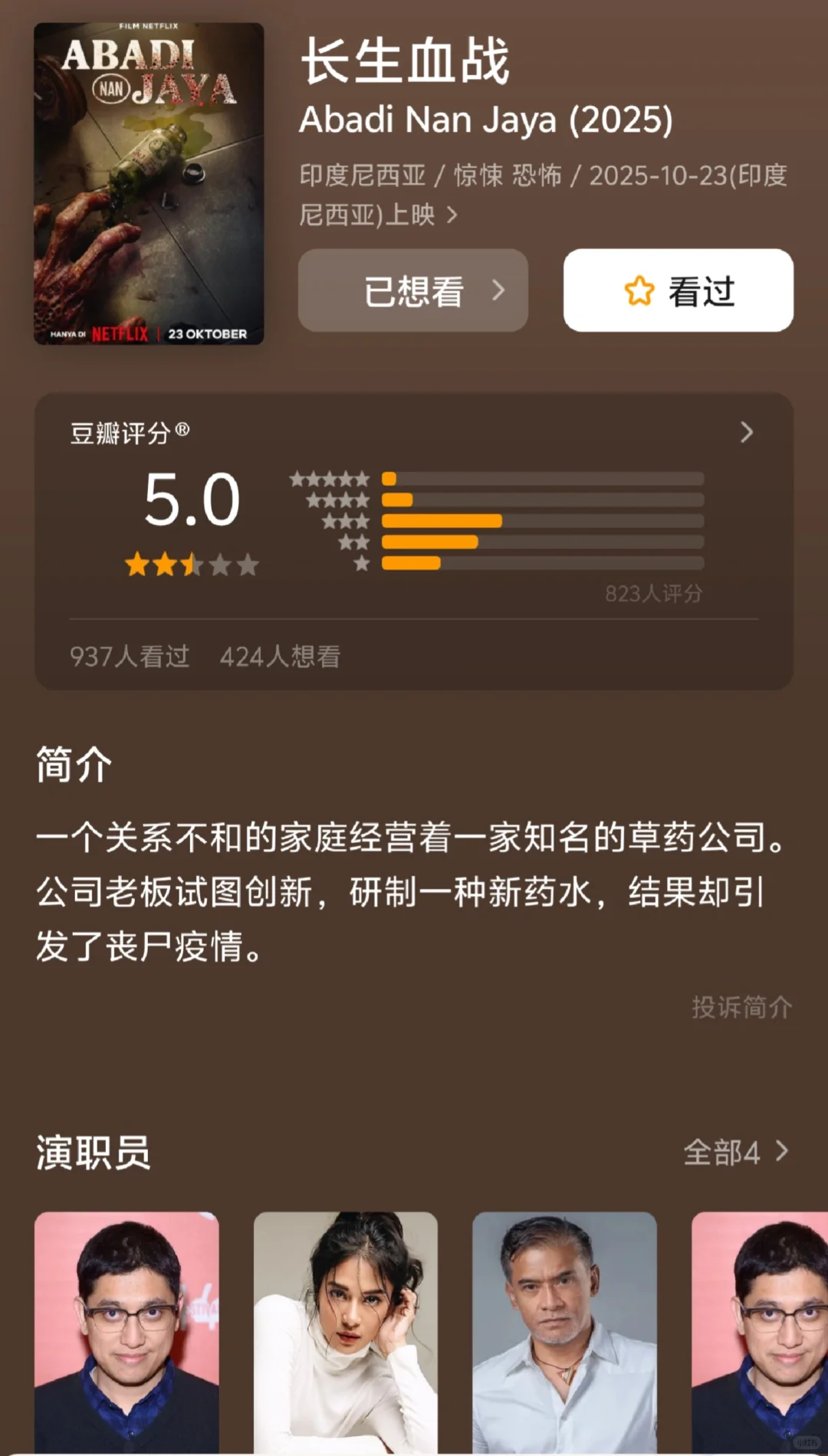 印度尼西亚丧尸新片，低血压的可以看