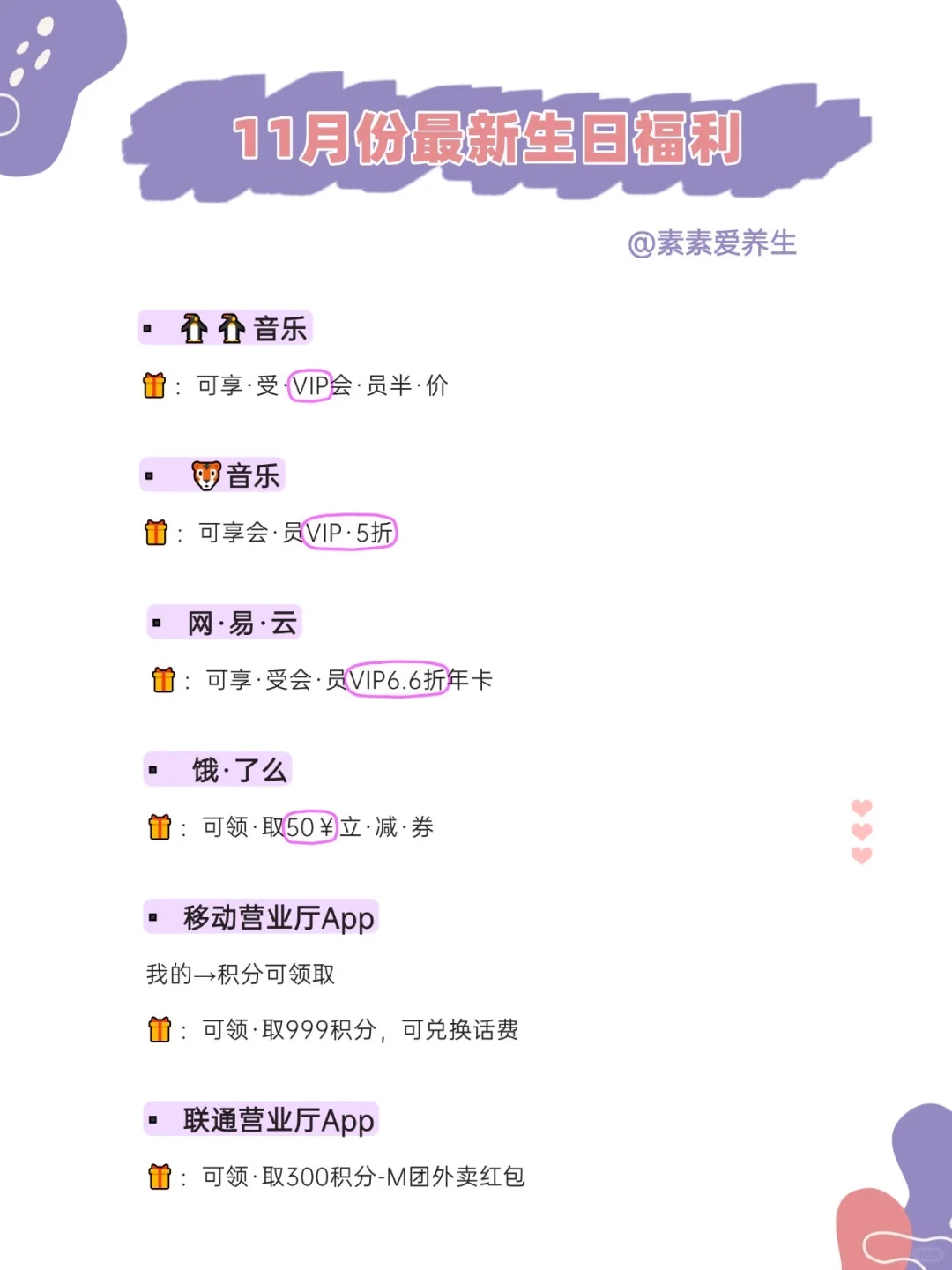 11月生日党必冲APP羊毛合集👀