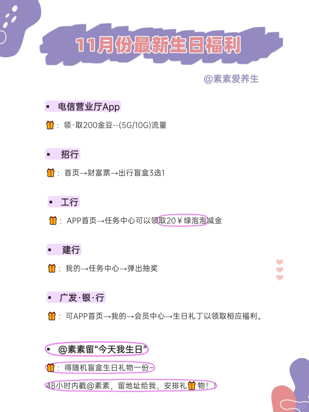 11月生日党必冲APP羊毛合集👀