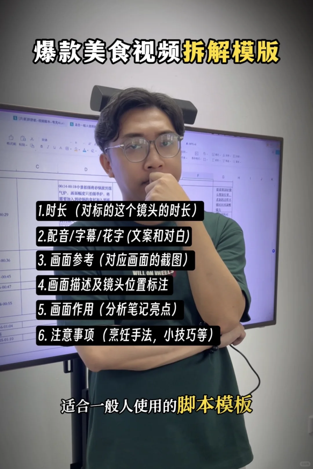 🔥爆款脚本拆解模版，美食博主干货