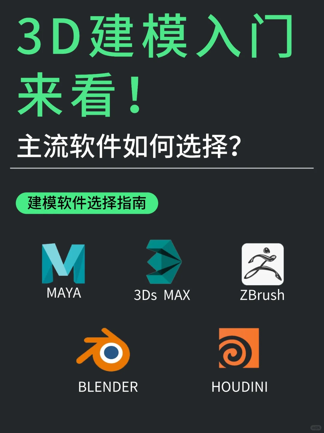3D建模入门来看!主流软件如何选择?🖱️