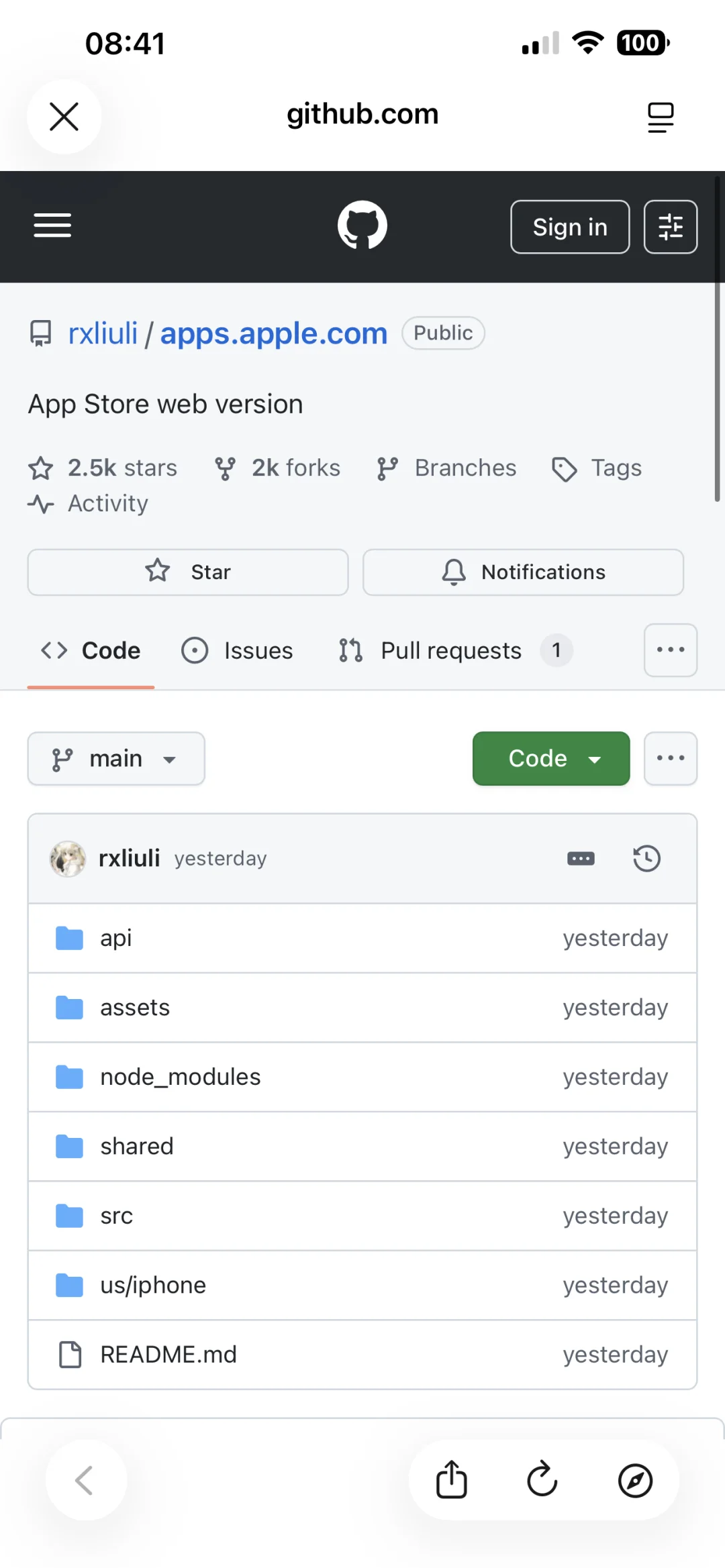 竟然有人把 apple 官网的前端代码保存
