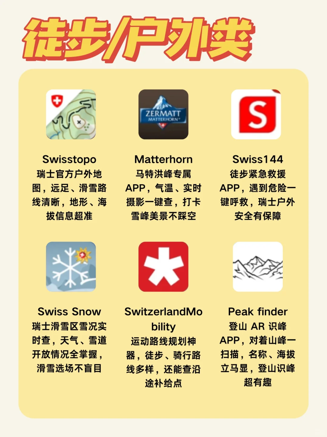 初去不慌‼️超全瑞士旅游app合集