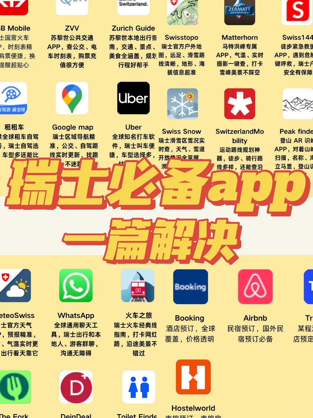 初去不慌‼️超全瑞士旅游app合集